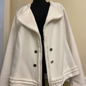 Calvin Klein Women’s Plus size 2X open front off white blazer NWT